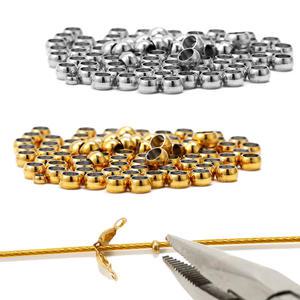 200Pcs 100Pcs 스테인리스 볼 스토퍼 크림프 엔드 비즈 위치 스페이서 DIY 쥬얼리 만들기 팔찌 목걸이