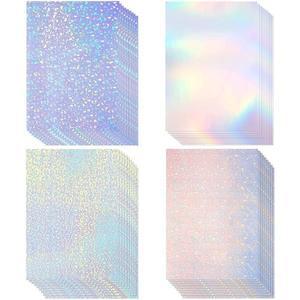 포장지 10pcs 투명 홀로그램 오버레이 비닐 라미네이션 시트 접착 스티커 210x297mm
