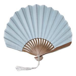 모시부채(소)22cm(하늘색) 직물아교포수 모시접선 (최상품 노리개 달려있음)