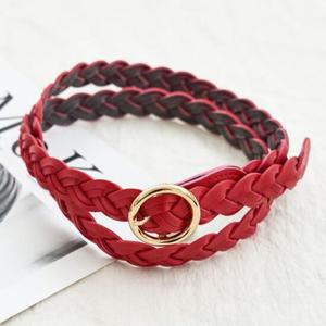 금색링 빨간색 여성벨트 캐주얼 패션 코디 허리벨트