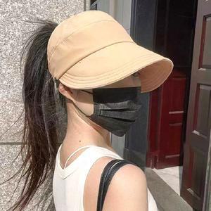 편안한 여성 뒷트임 포니테일썬캡 창넓은썬캡 머리뚫린모자