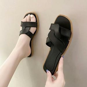 [오노마] ONM 여자 여름 낮은굽 꼬임 스트랩 뮬 슬리퍼 데일리
