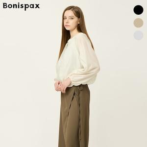 [보니스팍스] 나그랑 지퍼 셔링 쉬폰 블라우스 셔츠 (XP2SH018M0)