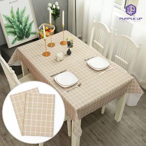 퍼플제로 식탁보 격자무늬 베이지 152X137CM 2개입 거실테이블커버 식탁깔판 식탁커버 협탁보 감성 티