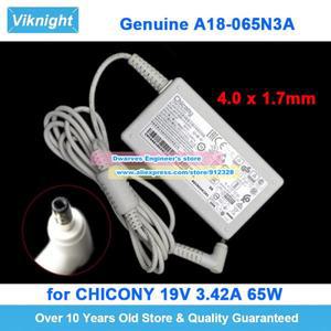 CHICONY용 흰색  A18-065N3A 노트북 충 전원  장치 AG19034C291 19V 3.42A 65W 4.0x1.7mm