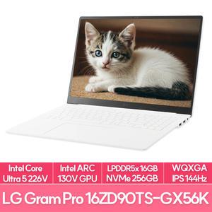 LG전자 그램 프로16 16ZD90TS-GX56K 인텔 울트라5 루나레이크 램16G NVMe256G 사무용 노트북 추천 EU