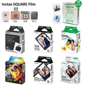 Fujifilm Instax SQUARE 필름 SQ6 하이브리드 인스턴트 카메라 공유 SP-3 용 흰색/무지개/B&W Edge 인화지