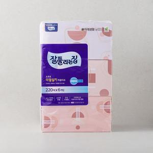 잘풀리는 집 소프트 리얼실키 미용티슈 220매 6입