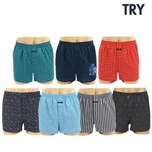 [NS홈쇼핑]트라이 스페셜 순면 남성 박서 트렁크팬티 7종세트-T6[34981363]