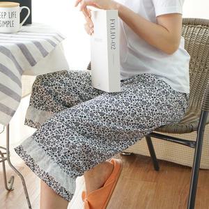 국내생산 여성 순면 60수 레이스 파자마 바지 플라워 잠옷 팬츠 실내복 홈웨어
