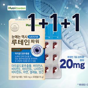 수험생닷컴 네이처가든 뉴트리가든 눈에는 역시 루테인파워 500mg 30캡슐 3개월 3박스 90캡슐 / 눈 건강을 루테인으로 챙기세요~!!