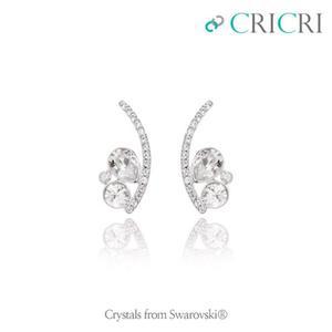 CRICRI 스와로브스키 크리스탈 제작 화이트 귀걸이스와로브스키귀걸이 여자