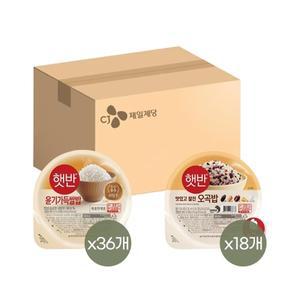 햇반 윤기가득 쌀밥 210g x36개+오곡밥 210g x18개