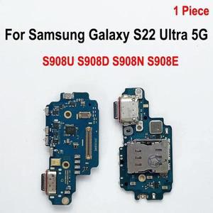 삼성 Galaxy S22 Ultra 5G S908U 충전 보드 플렉스 용 Sim 카드 리더기가있는 포트