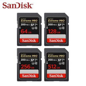 SanDisk 카메라용 정품 SD 카드 SDXC UHS-I 최대 200 Mb/s 64GB 128GB 256GB 4K UHD 비디오 메모리 V30 U3
