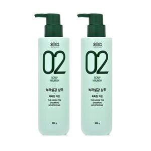 아모스 녹차실감 샴푸 중건성 (모이스처라이징)500g/촉촉한타입 2개