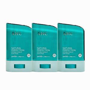 AHC 내추럴 퍼펙션 더블 쉴드 선스틱 22g (SPF 50+) 초록색 3개
