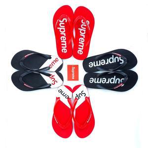Supreme 2 colors 남녀공용 슈프림 시크 심플 플립플랍 쪼리(2 designs)