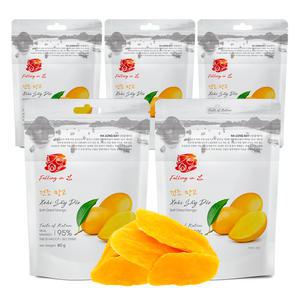 [폴링인브이] 쫀득하고 촉촉한 통슬라이스 반건조 망고 80gX5봉