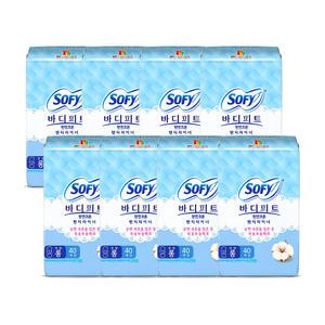 쏘피 바디피트 천연 코튼 팬티 라이너 롱 40개입 x 8개