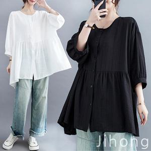 지홍 1661 빅사이즈 셔츠 블라우스 남방 오버핏 티셔츠