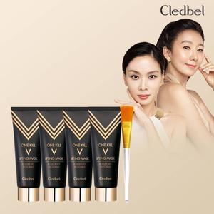 끌레드벨 블랙에디션 골드리프팅 마스크팩 4개+브러쉬1