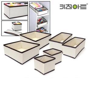 [OFN6MQ52]키친아트 프리미엄 부직포 속옷정리함 6종세트