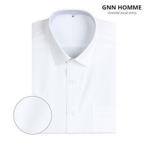 스판 화이트 흰색 반팔 일반핏 남자 정장 드레스 와이셔츠 RS951