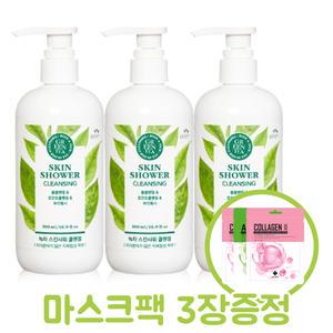꽃을든남자 스킨샤워 녹차향 3개 + 마스크팩 3장