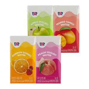 배스킨라빈스 과즙워터 4종 120ml x 24개 망고/피치/애플/레인보우샤베트