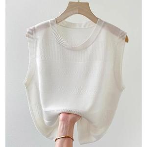 [패션시그널]바람솔솔 썸머 라운드넥 조끼 베스트 E42C92