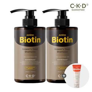 CKD 아미노비오틴 맥주효모샴푸 500ml 2개+트리트먼트 150ml 증정 / 탈모 증상 완화 기능성 + 푸석한 머릿결 케어