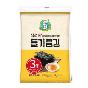 [기타]지도표 성경김 들기름 전장김 3번들 (20g x 3봉) 10개 한박스