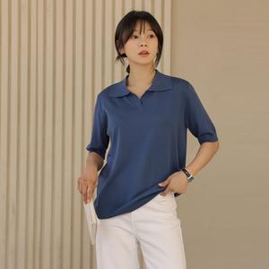 [엘리시아] (30%할인) [MADE] 프리아 반오픈 린넨 카라 반팔 T