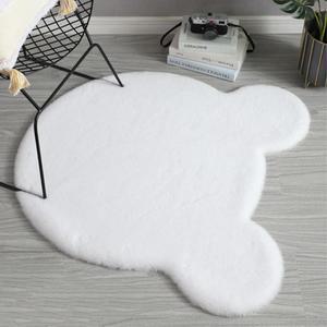 [BZJL96L6_4C]비타리토 장모 곰돌이 러그 60x60cm 화이트