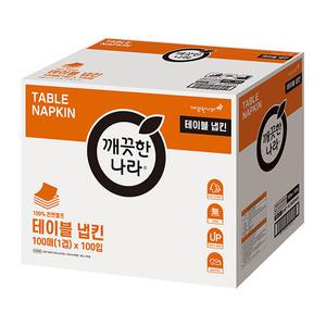 깨끗한나라 테이블 냅킨 100매, 100입, 1개