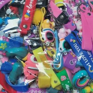 1set 열쇠고리 실리콘 스트랩 대용량 100개 키링 랜덤