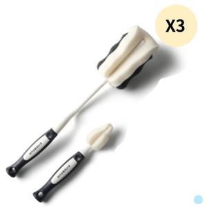 아이너바움 유아 아기 듀얼 스펀지 회전 젖병솔 세트