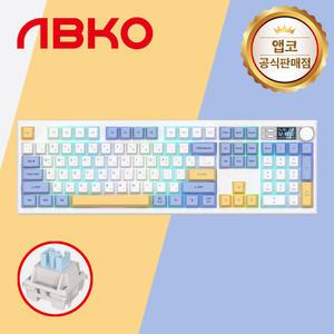 앱코 AS104 무선 블루투스 키보드 블루레몬 저소음 딥사운드축