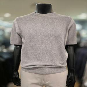 [바쏘옴므] Z2WR20A 25년S/S 그레이 라운드 반소매 니트