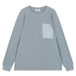 [롯데백화점]버커루 남성 미니와플 우븐포켓 루즈핏 긴팔 티셔츠 (B225TS315P)-GR