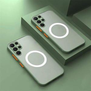 갤럭시 A35 A23 A15 A14 A13 전화 케이스에 대한 매트 Magsafe 자기 하드 뒷면 커버 삼성 A34 A32 A24 A33