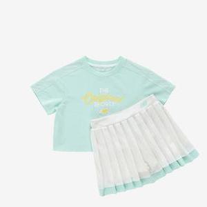 키즈 NBgC Life 반팔 크롭 플리츠스커트 세트 NK9YE2806G_(84)Mint