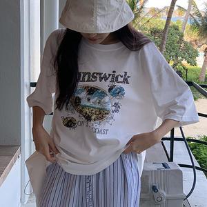 [코코블랑] 윅 프린팅 박스티