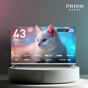 [5년 보증] 프리즘 109cm 화이트 구글5.0 스마트 4K UHD TV CP43G5W