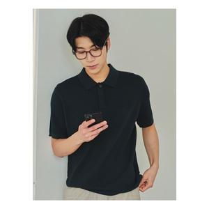 매장정품 폴햄 남성 카라넥 투톤 반팔 니트 PHF2ET1050A 1085343