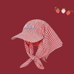 illo001  심페로폴 체크 두건 스카프 자외선차단 캡 모자 buyus 굿딜 브이숍