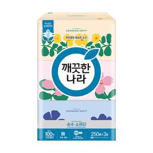 깨끗한나라 순수 소프티 250매 3개 1팩 (3개)