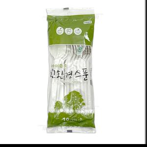 아이존 친환경 스푼 10P ( 플라스틱 분리수거 가능 재활용 캠핑 여행 수저 숟가락