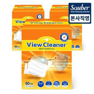 자우버 뷰클리너 렌즈클리닝 일회용티슈 50매 3팩